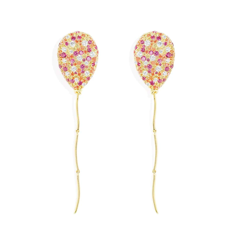 Bubbly balloon earrings gold -LUXE
