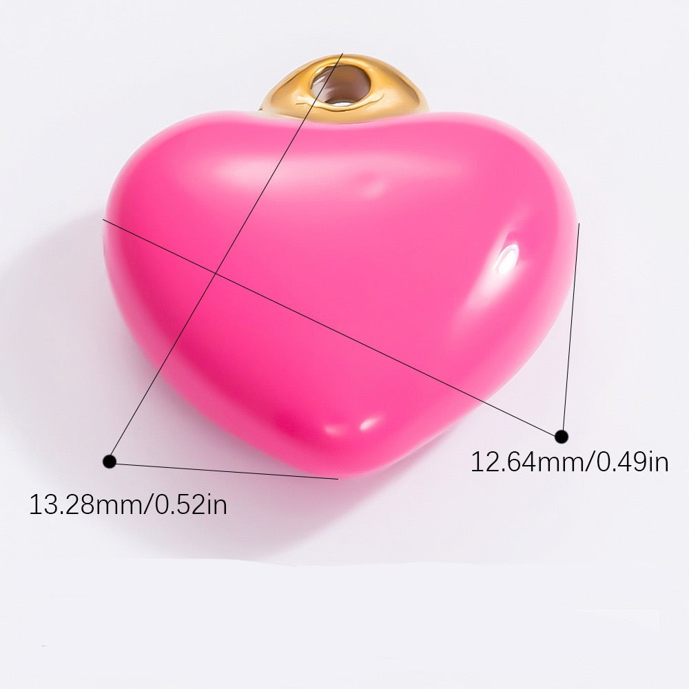 Dark Pink enamel heart