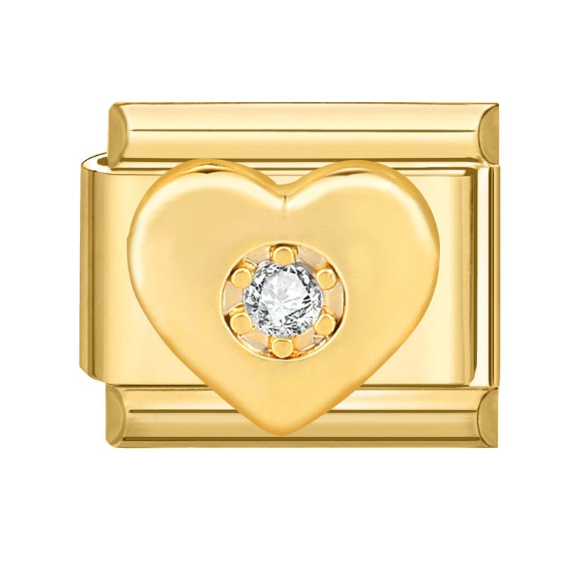 Sparkle heart italian charm