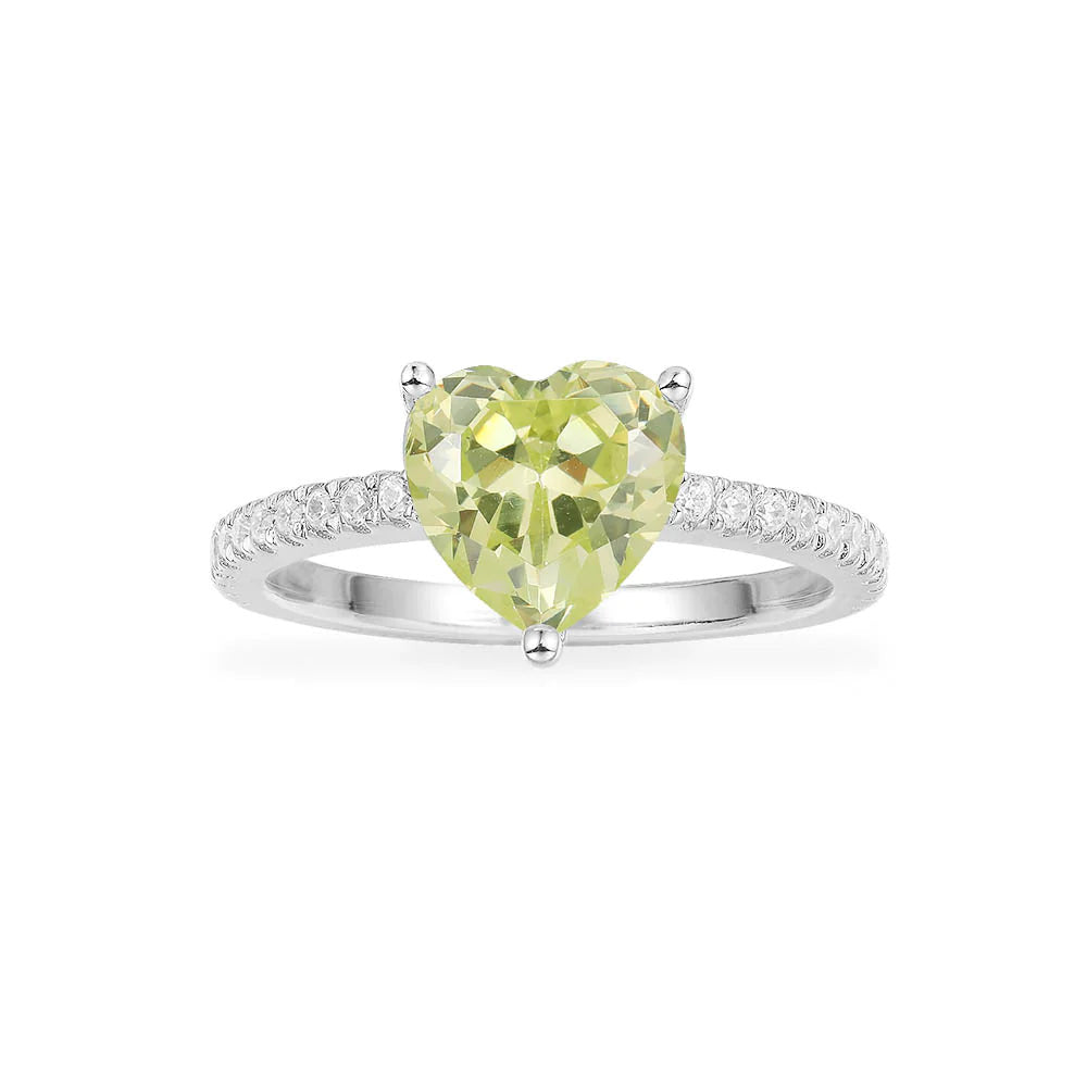 Green heart ring -LUXE