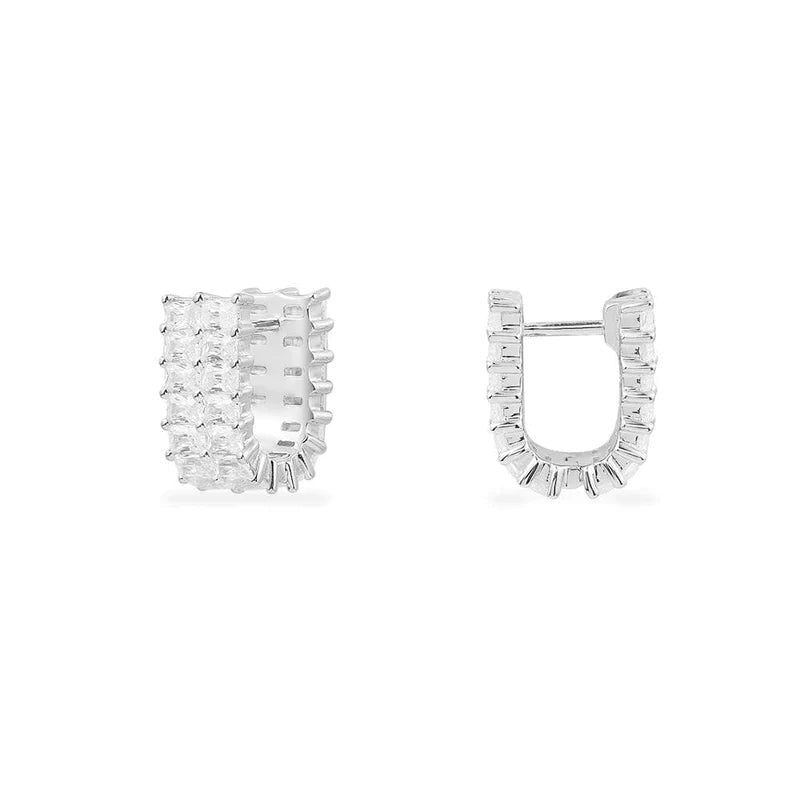 Baguette double hoop earrings -LUXE