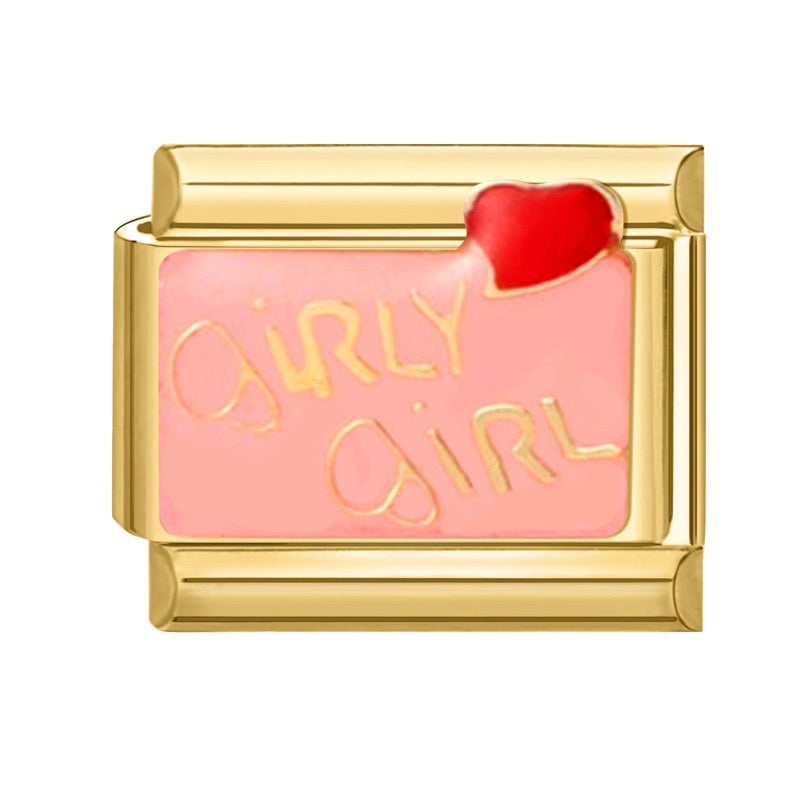 Girly girl gold italian charm