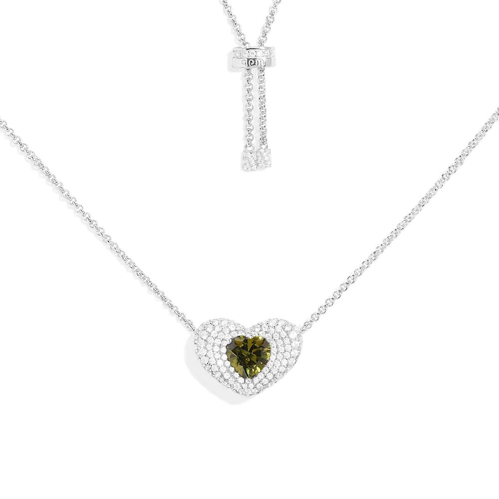 Bubble green heart necklace -LUXE