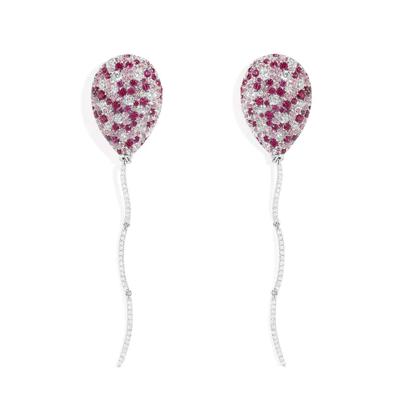 Balloon bubble earrings silver -LUXE