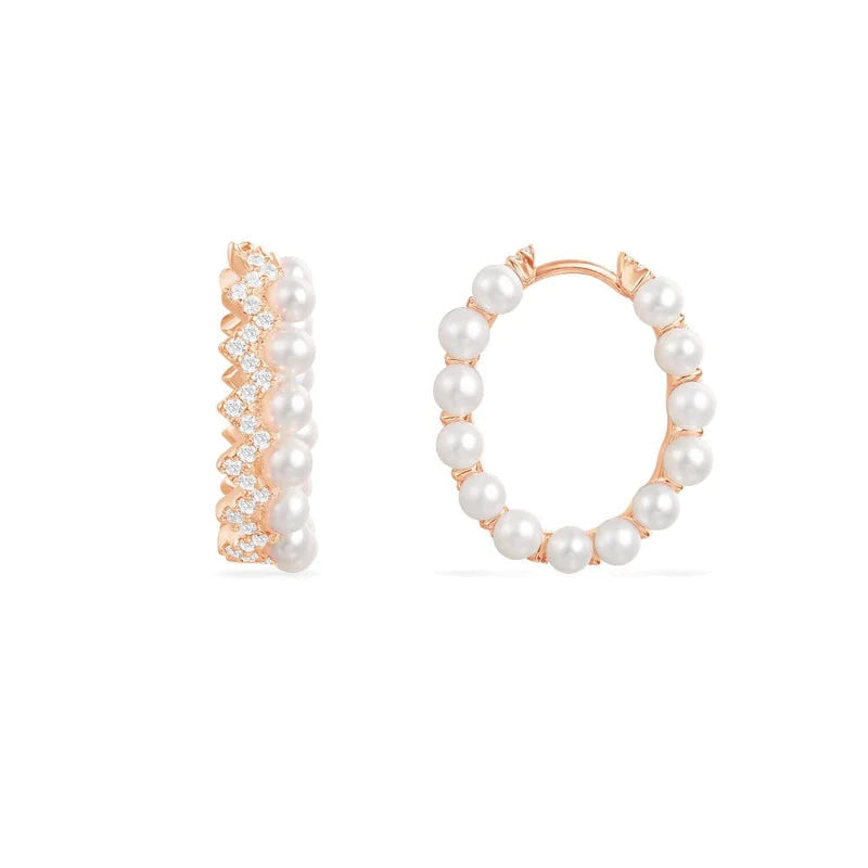 Perla hoop earrings rose gold -LUXE
