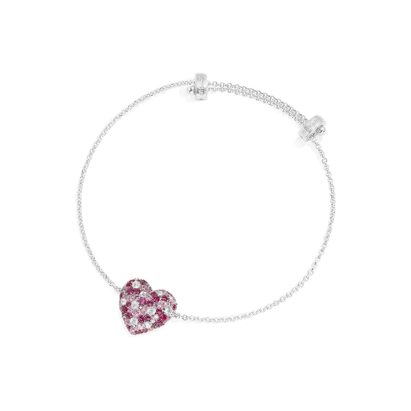 Bubbly heart bracelet silver -LUXE