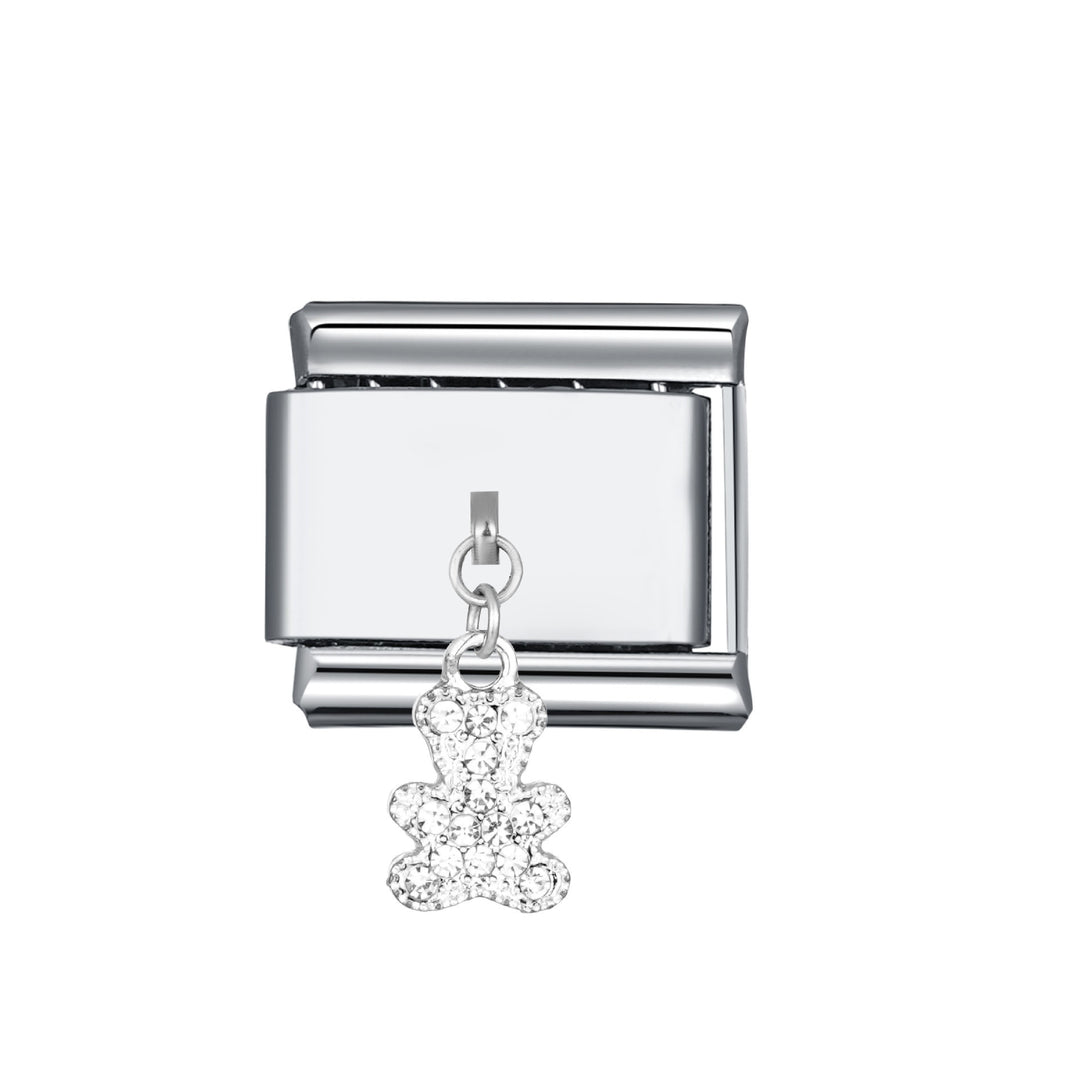 Bling teddy pendant italian charm