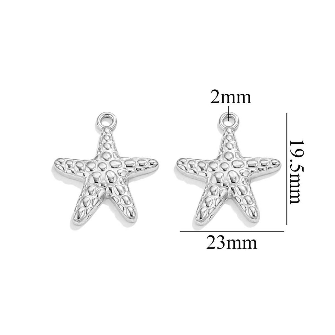 Silver starfish charm style 1