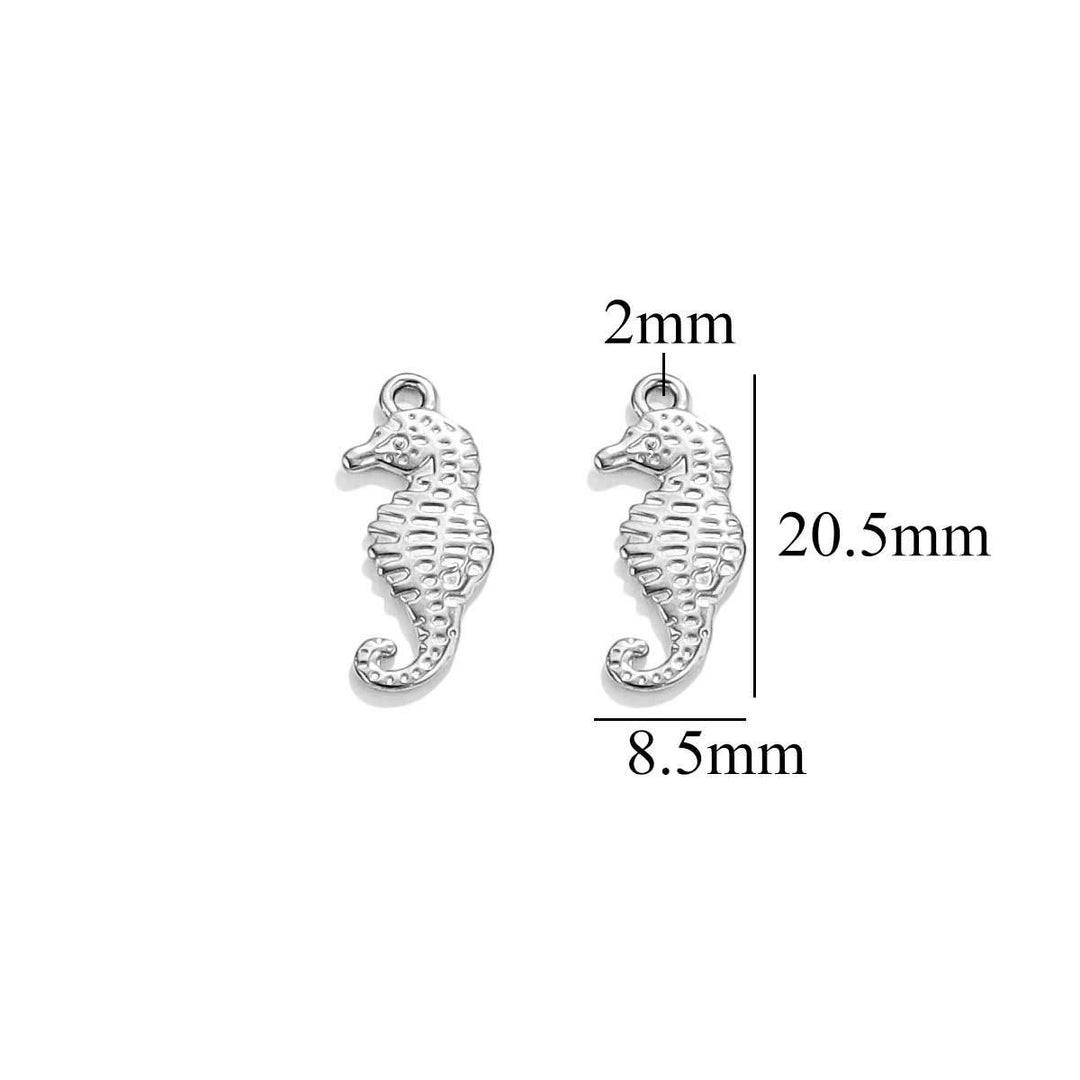 Medium silver seahorse charm