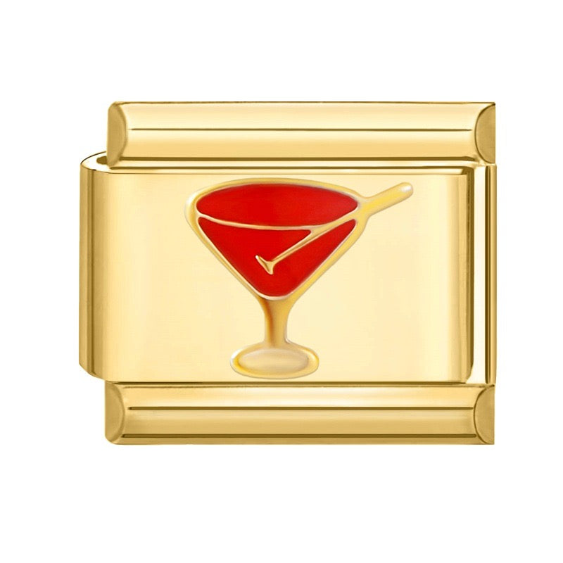 Wine gold italian charm