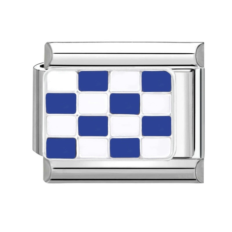 Blue squares italian charm