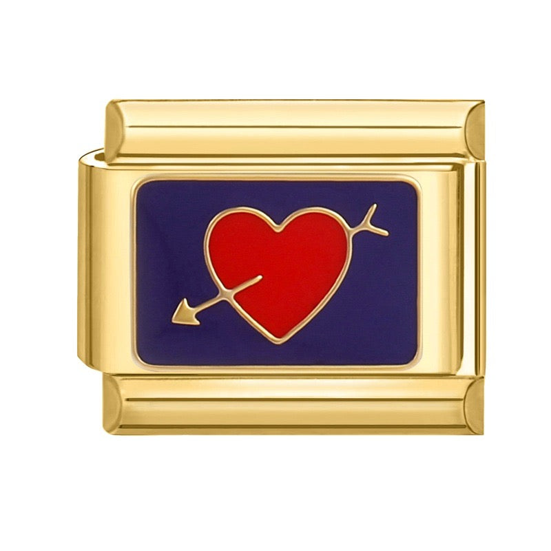 Arrow heart Italian charm