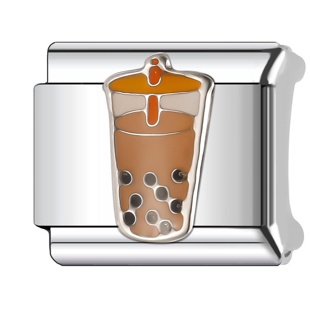 Silver boba Italian charm