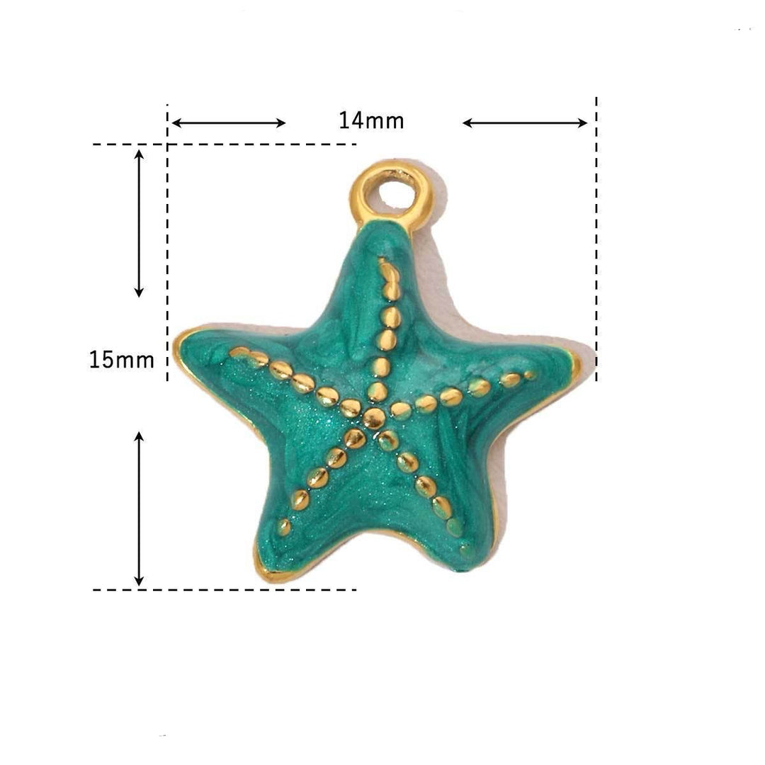 Green turquoise starfish charm