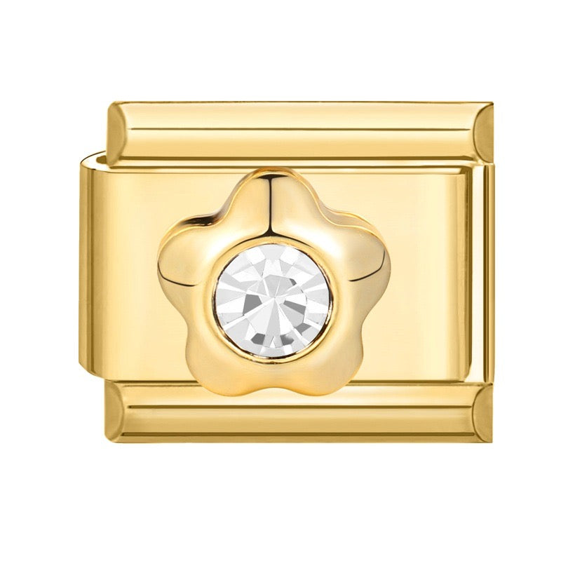 Bling flower italian charm