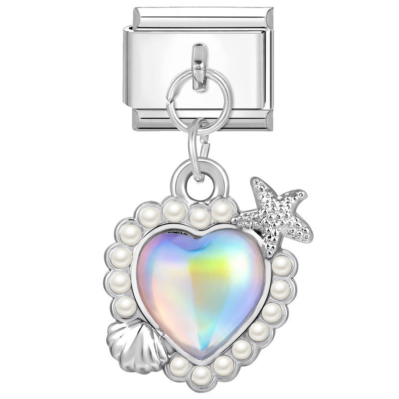 Ocean heart pendant italian charm