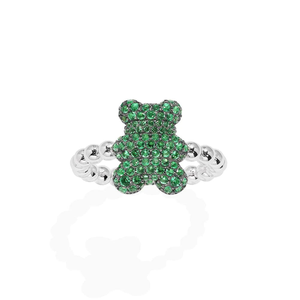 Emerald teddy ring -LUXE