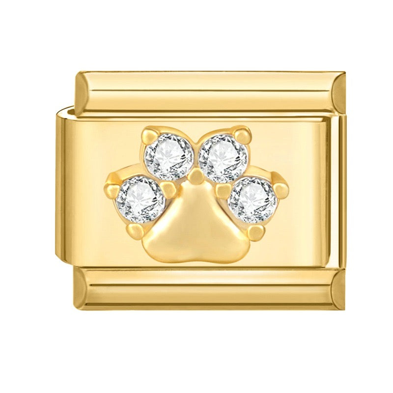 Bling paw italian charm