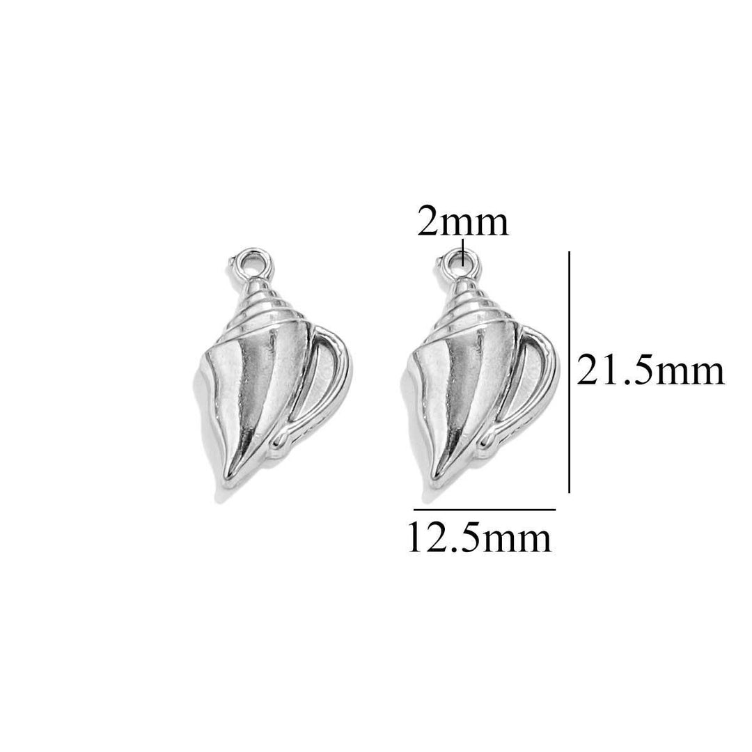 Silver conch charm