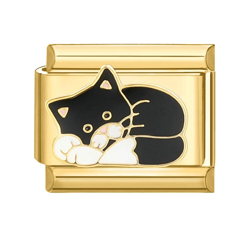 Black cat italian charm