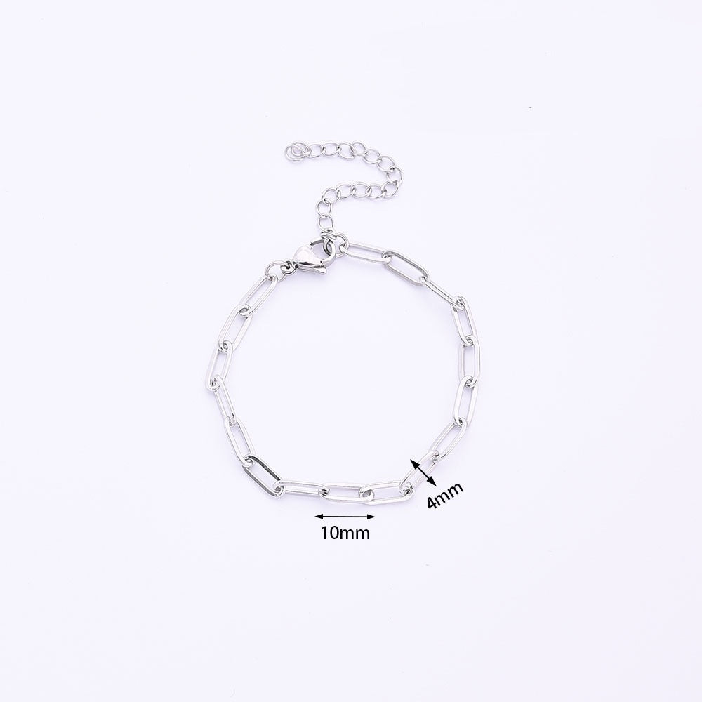 Silver charms bracelet chain base