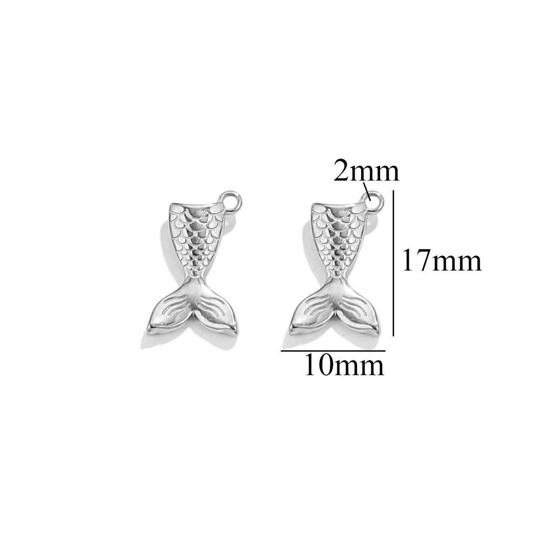 Silver fishtail charm
