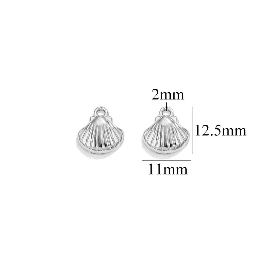 Silver mini shell charm style 1