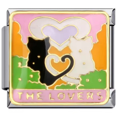 Lover cats silver Italian charm