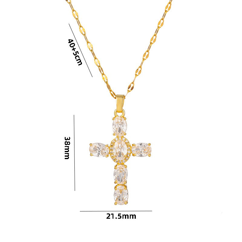 Cross necklace -white