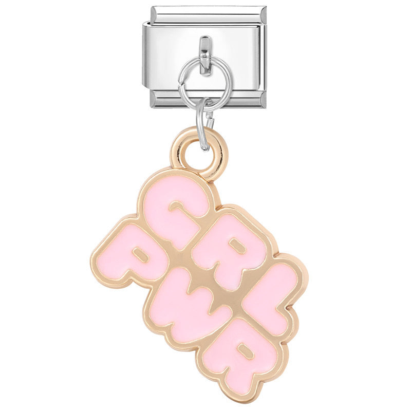 GRL PWR pendant italian charm