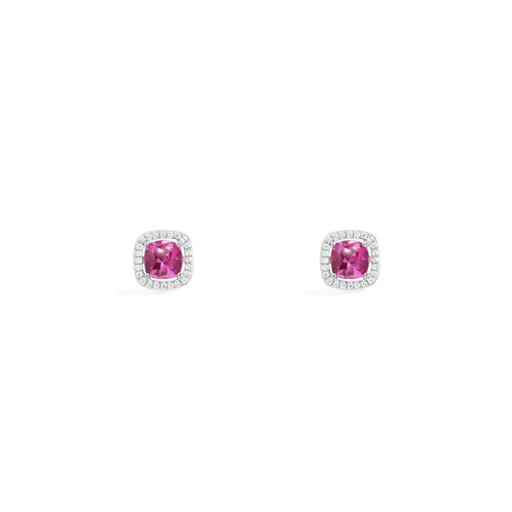 Fuchsia mini stud earrings -LUXE