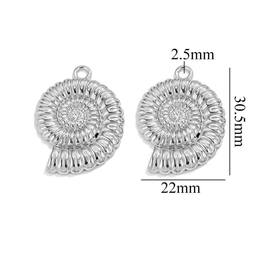 Silver big coquillage charm