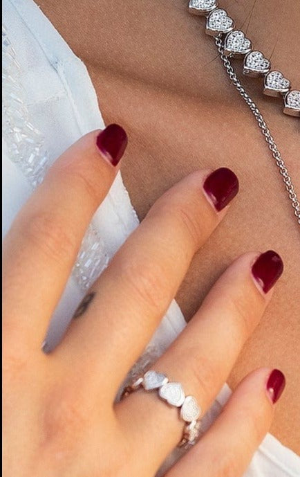 Interlinked hearts ring -LUXE