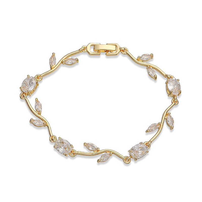 White tulip bracelet - gold ( pre-order )