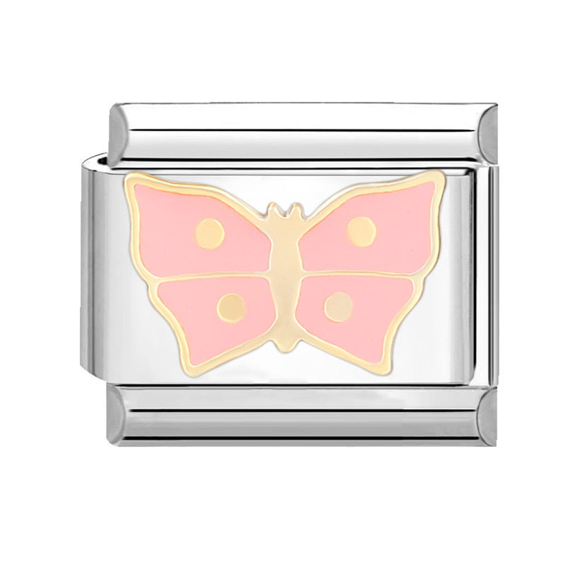Pink butterfly italian charm