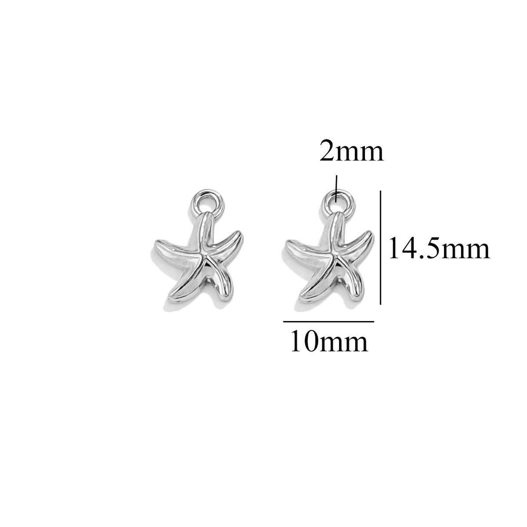 Silver starfish charm style 2