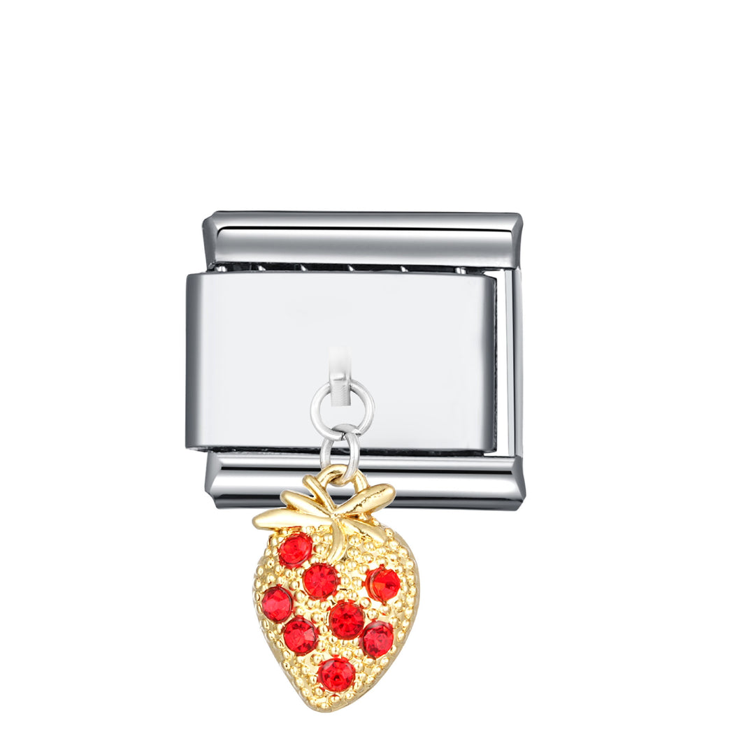 Strawberry pendant italian charm