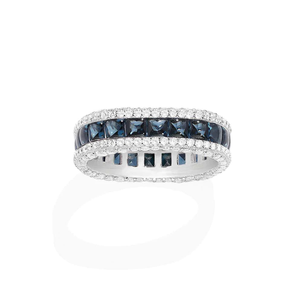 Bedazzled royal blue ring -LUXE