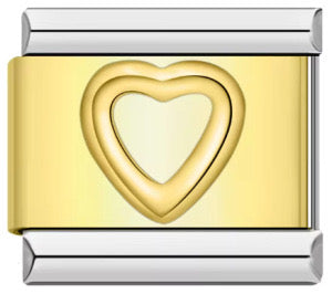 Empty heart gold italian charm