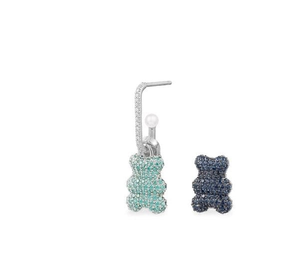 Teddy navy small earrings -LUXE