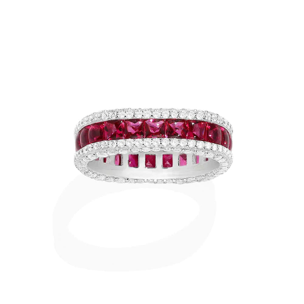 Bedazzled fuchsia ring -LUXE