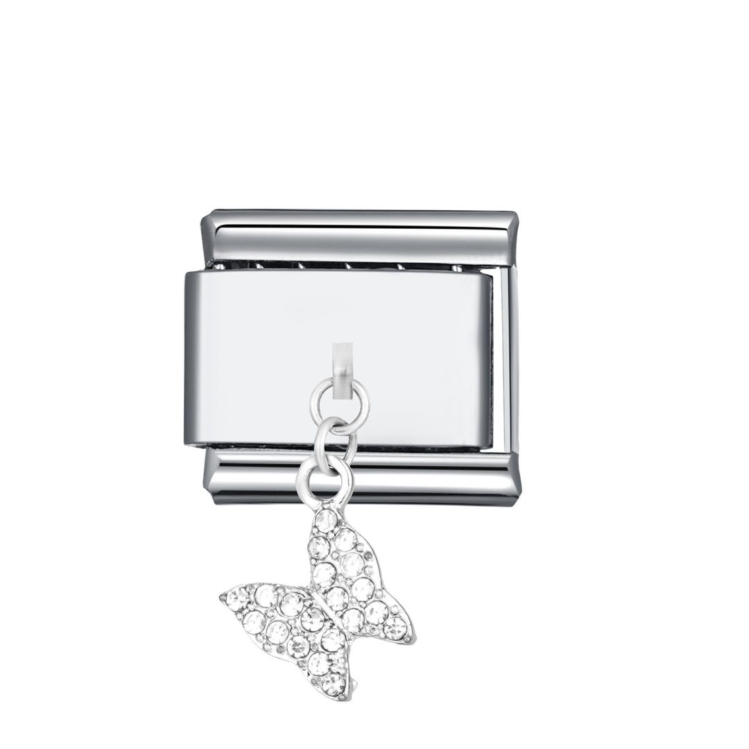 Bling butterfly pendant italian charm