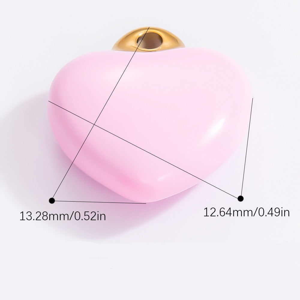 Pink enamel heart