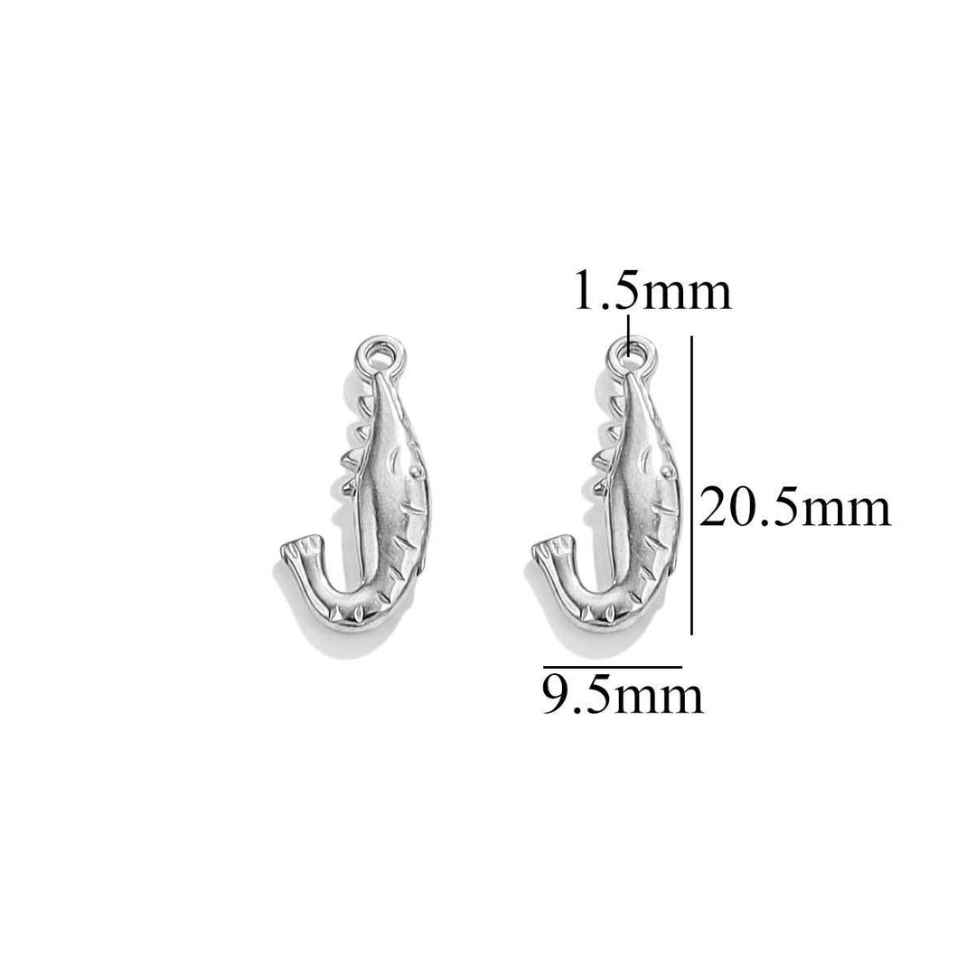 Silver shrimp charm