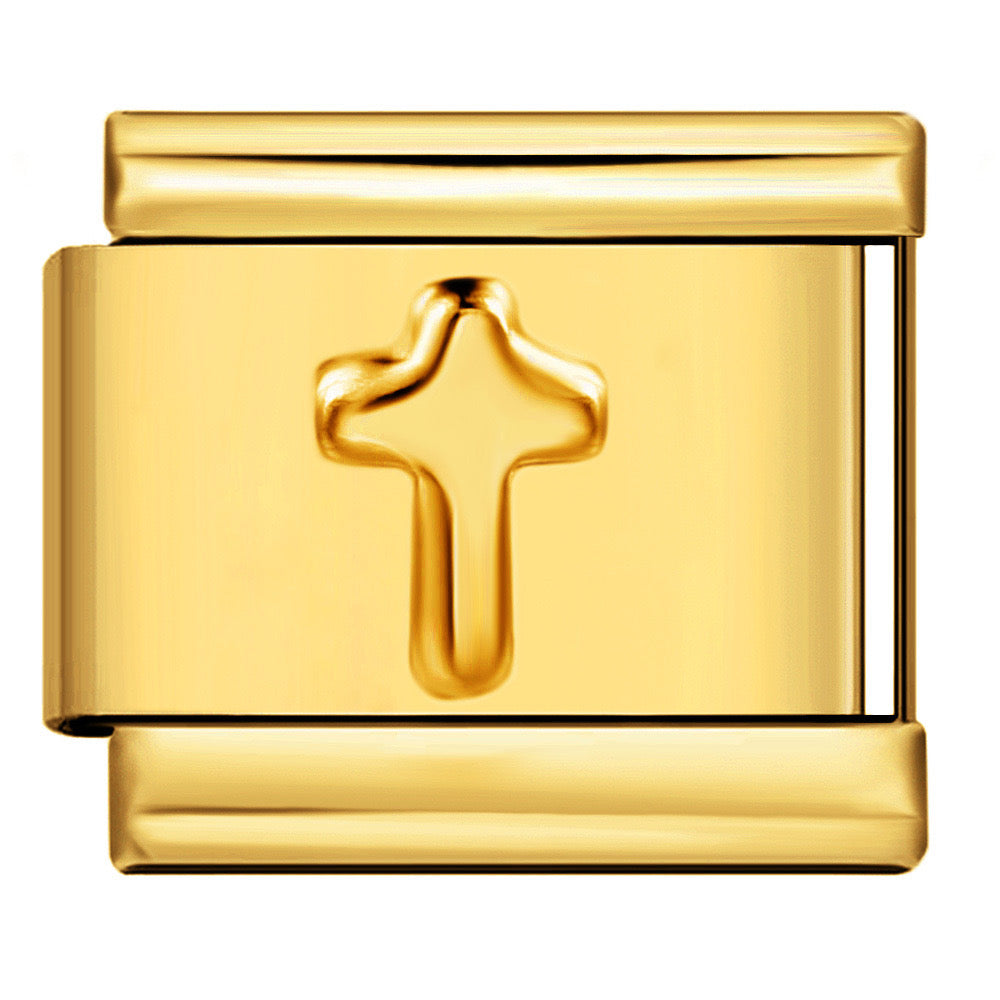 Cross gold italian charm