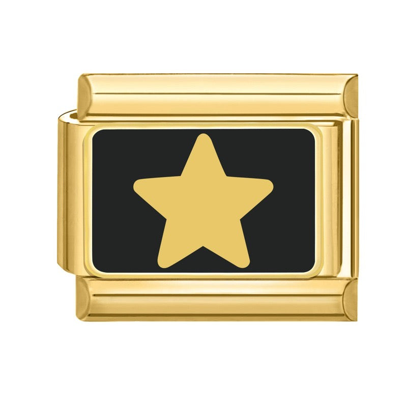 Black star italian charm
