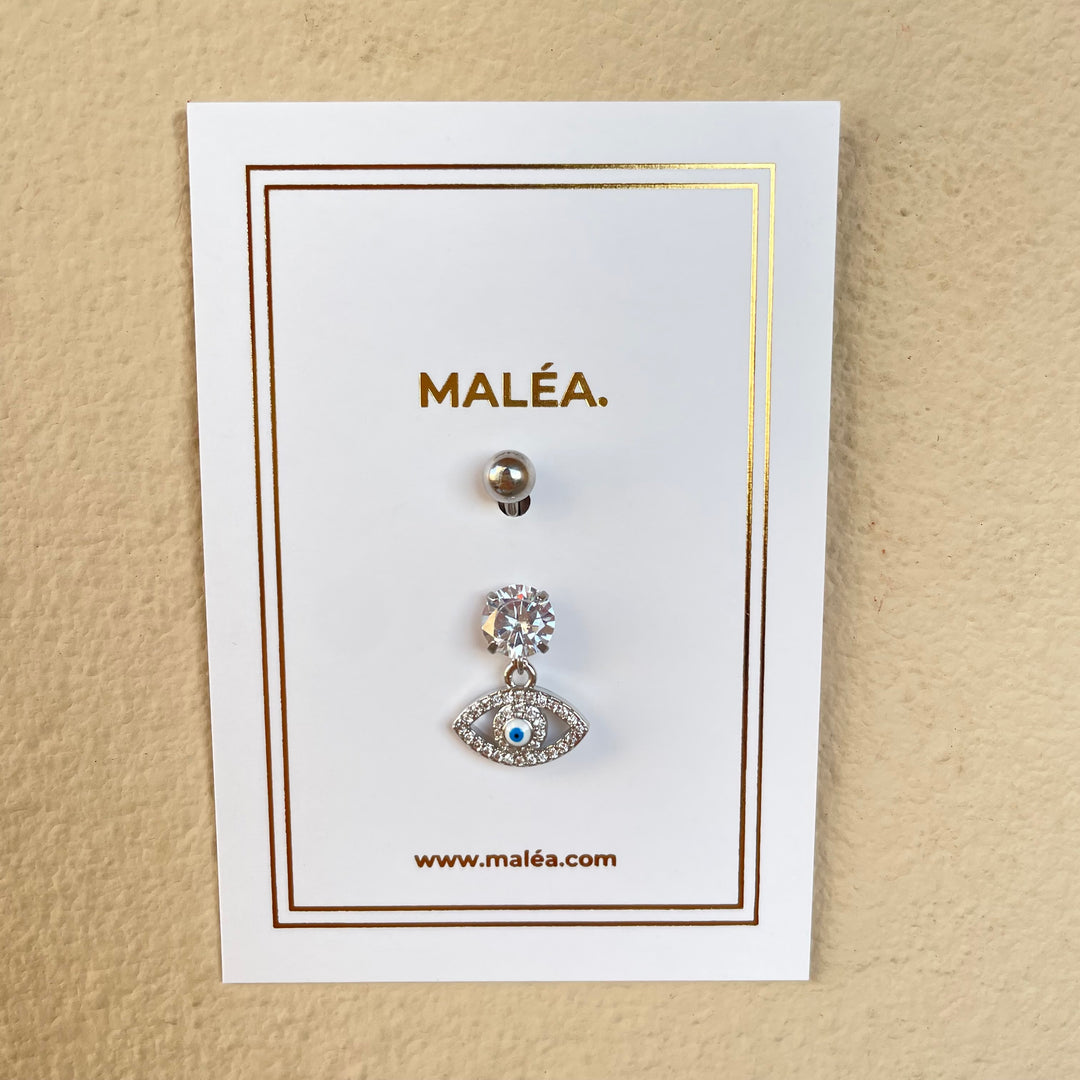 Evil Eye 4 Belly Ring -silver