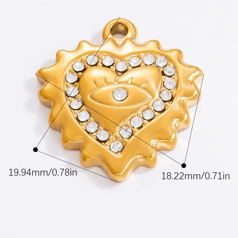 Heart eye charm