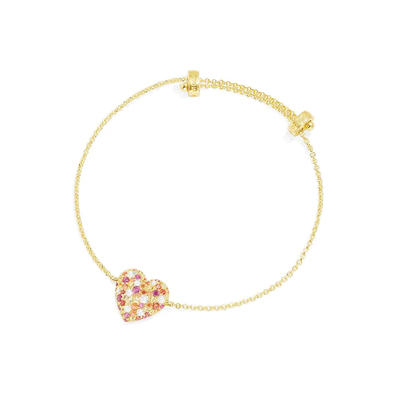 Bubbly heart bracelet gold -LUXE