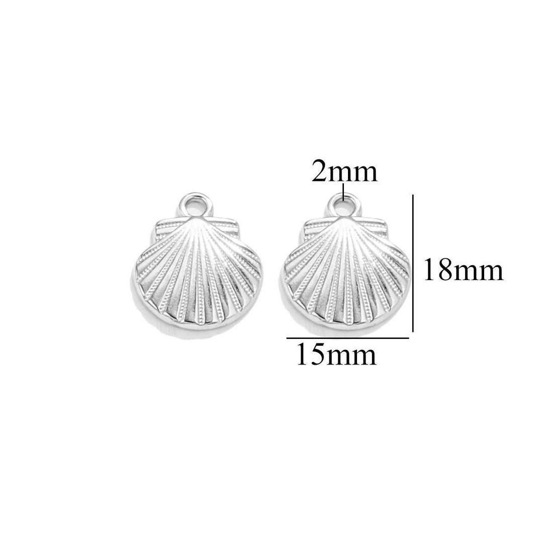 Silver shell charm style 2